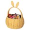 Wickerwise Hand-Woven Easter Bunny Ear Basket with Handle – Multi-Purpose Paper Rope Wicker Basket for Easter Egg Hunts, Picnics, Flower Arrangements, Food Storage, Party, and Home Decor